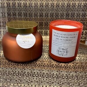Set of two NWT fall one Blume and one pumpkin spice candle